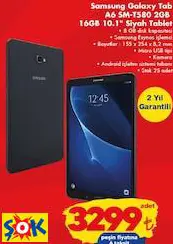 SAMSUNG GALAXY TAB  A6 SM-T580 2GB 16GB 10.1 SİYAH TABLET